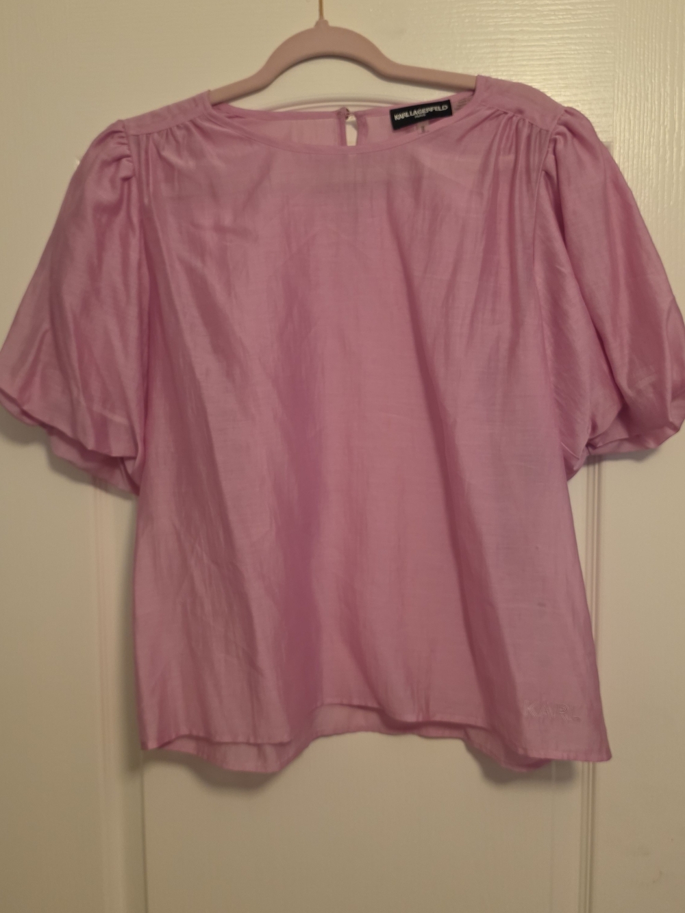 Karl Lagerfeld Light Pink Short Sleeve Blouse